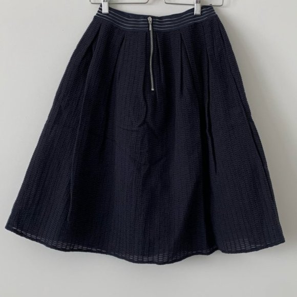 A|X Armani Exchange Midweight Skater Midi Skirt Navy Blue 4 - Picture 2 of 5